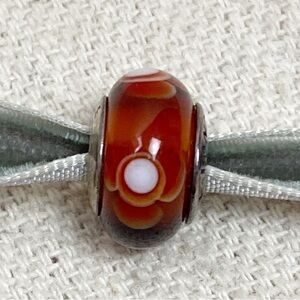 Pandora Red Flowers For You Murano Glass Charm 790646